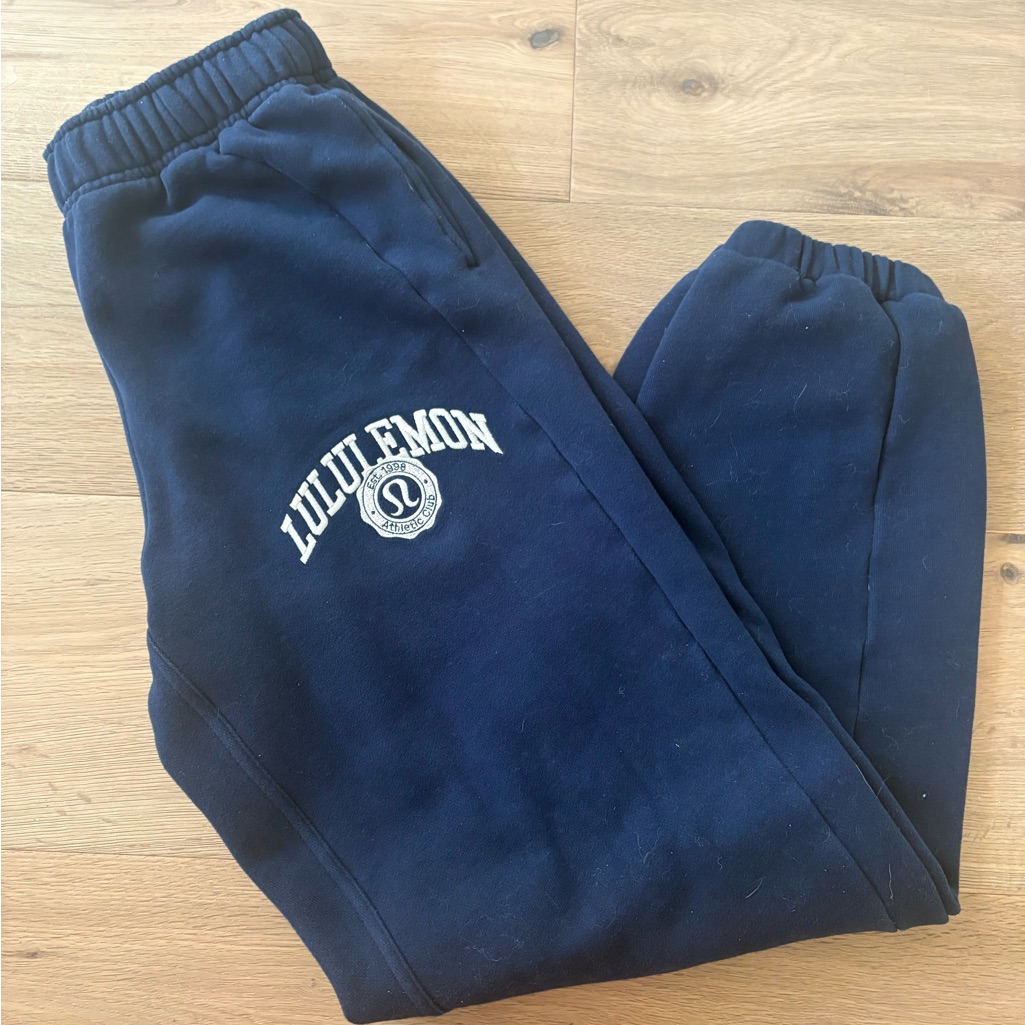 Lululemon Athletica Navy Sweatpants With White Logo. Xs. Eeuc